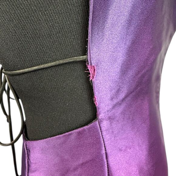 Morgan And Co Vintage Maxi Dark Purple Prom Ombré Tie Back Dress Sz 9/10 READ - Picture 2 of 14